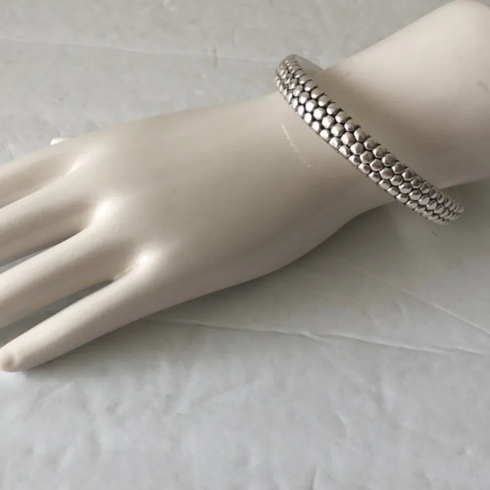 Sterling Silver 925 Popcorn Bangle Electoform Bracelet